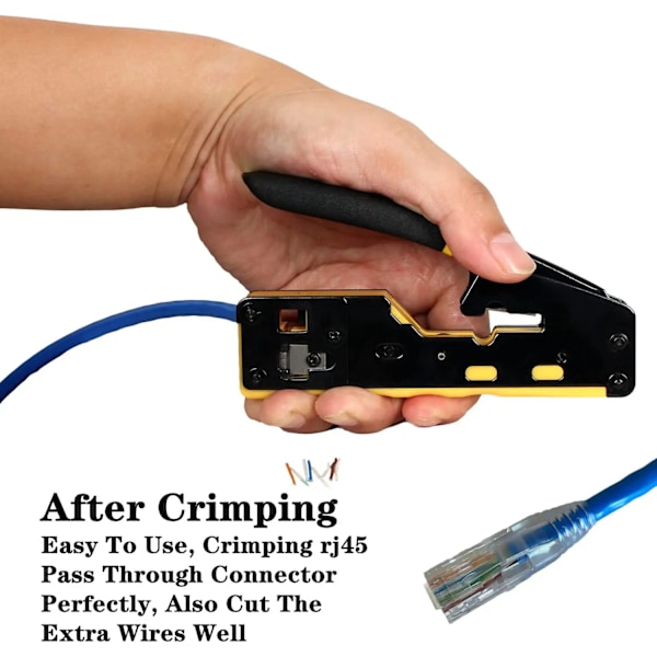 Pass Through Crimping Verktyg med 8P/6P Pass Through Ethernet Crimper
