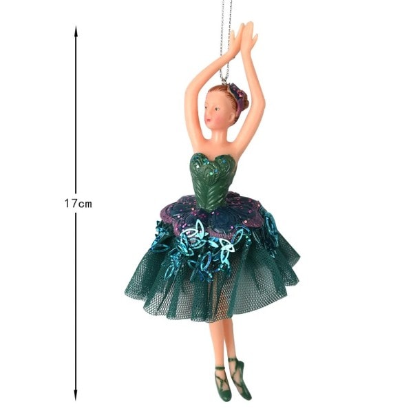 Plast materiale jente bursdag gave jul henging pynt dans sølv tutu ballerina jule pynt