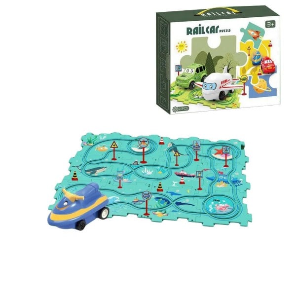 Puslespill sett barn'S leker multifunksjonelt jernbane bil mini vei skilt diy stikksag puslespill leker