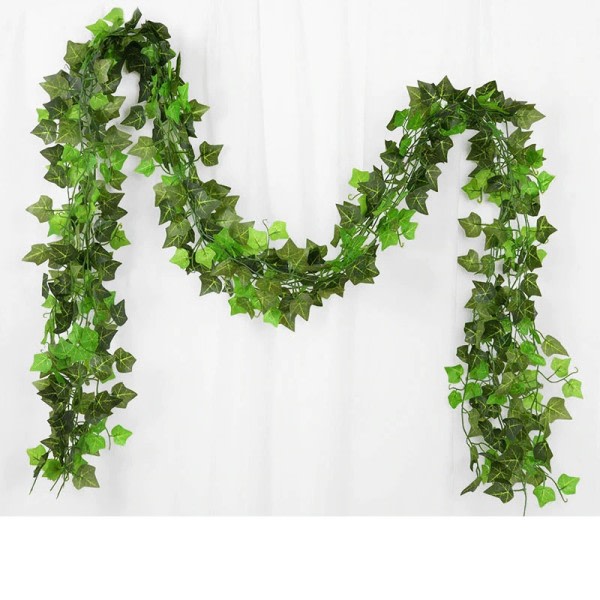 Konstgjord växt grön murgröna blad girland silke vägg hängande vinranka hem trädgård dekoration bröllop fest
