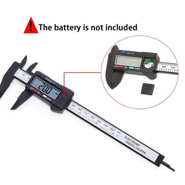 6 Tommer Elektronisk Digital Caliper Carbon Fiber Vernier Caliper Gauge Mikrometer Digital Lineal Måle værktøj