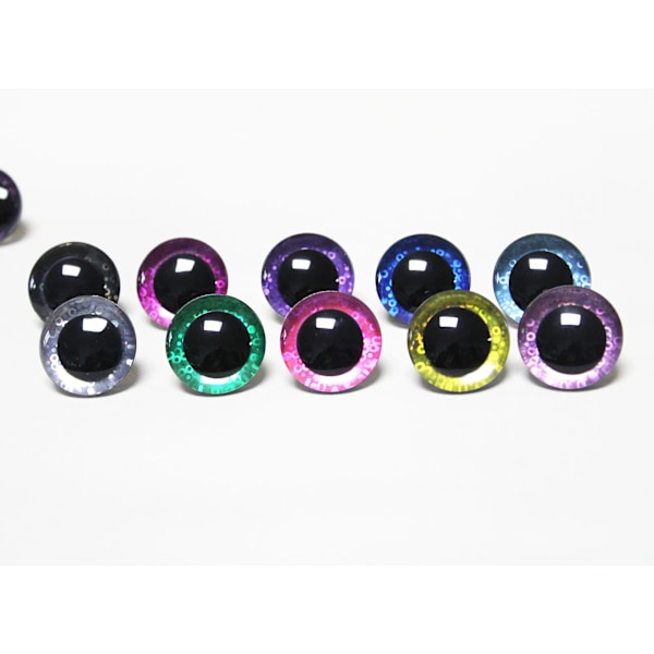 10 bitar 18mm Runda  Tecknad glitter leksak säkerhet ögon  docka pupill ögon med bricka