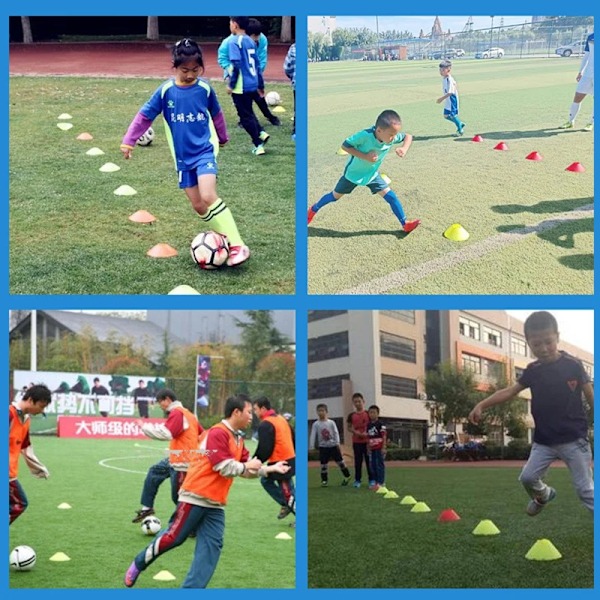 10 bitar Cone Set Fotboll Träningsutrustning för Kid Pro Disc Cones Agility Motion Hinder Undvika Sport Träning Tillbehör