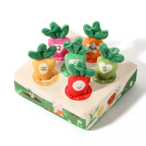 Montessori Leker Baby Pull Gulrot Plysj Leketøy Nummer Form Farge Matchende Leker
