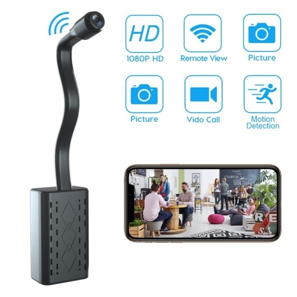 Mini Wifi Overvågning Kamera Fjernbetjening Overvågning HD 1080P Hjem Trådløst IP Kamera Loop Optagelse  Sikkerhed Cam