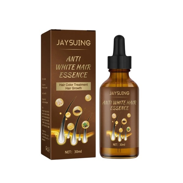 Holdbar Anti Grå Hår Behandling Serum Hvid til Sort Hår Vækst Naturlig Farve