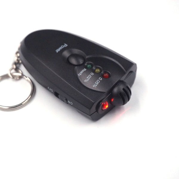 Mini Professionell Digital Breathalyzer Key Chain Alkohol Tester Alkohol Breath Analysera Tester med ficklampa