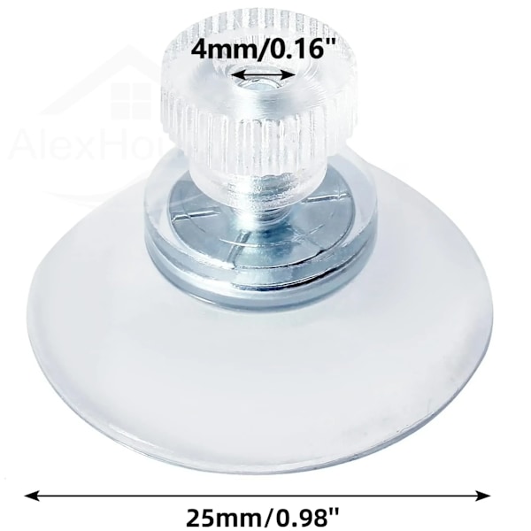 Hög kvalitet 10 bitar 53mm PVC Klar Tumme Skruva Klar Sugkoppar Vit Mutter Gummi Hölje Sug Gummi Skruv Set