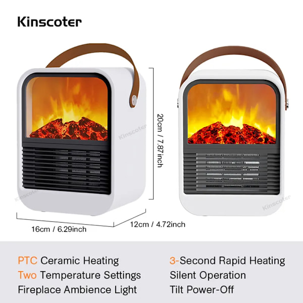 Elektrisk Varme Varm Blæser Blæser Bærbar Desktop Husholdning Hjem Opvarmning Komfur Radiator Flame Varmer Maskine