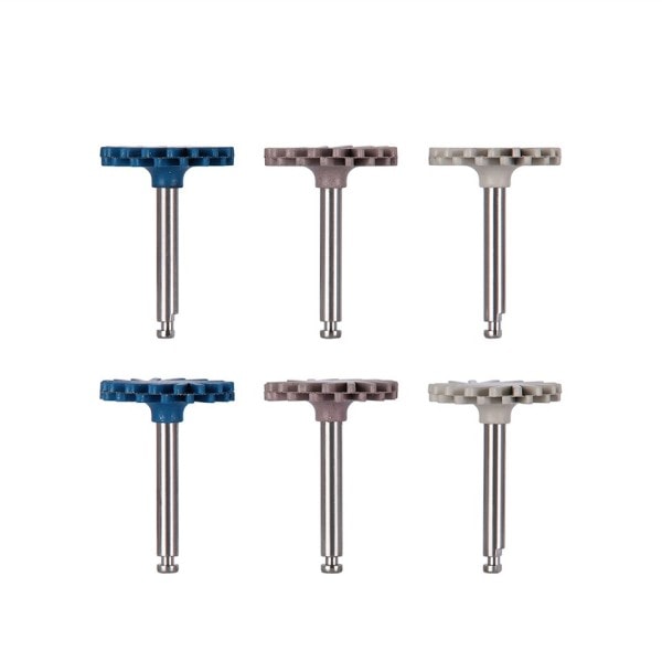 6 stk sæt dental komposit polering disk kit RA diamant 3-trins poler system 1