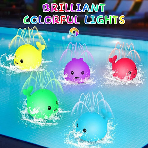 Baby Light Up Bade Legetøj Hval Automatisk Sprinkler Badekar Legetøj Pool Badeværelse Bruser Bader Legetøj