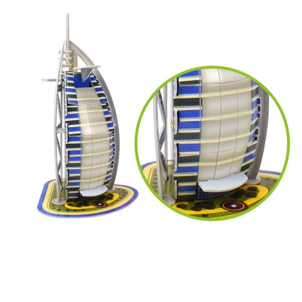 Papir Bygg 3D Modell Barn Puslespill Dubai Hotell Burj Al Arab Gjør-det-selv Montering Kartong Modell sett