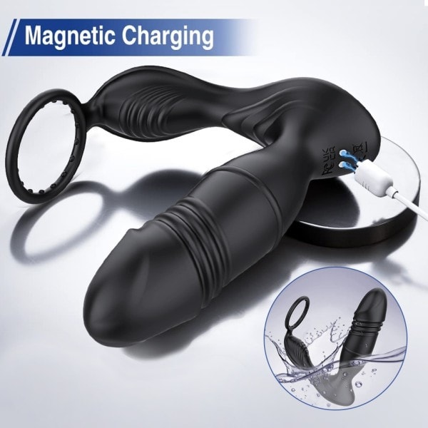 Man Tryckande Prostata Massager Bluetooth APP Vibrator för Män Gay Anal Plug Trådlös Fjärrkontroll Rumpa Plug Sex leksak