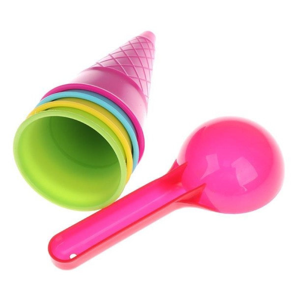 Glass Cone Scoop Set Strand Sand Leksaker Barn Sommar Lek Spel Gåva Barn's Strand Leksaker