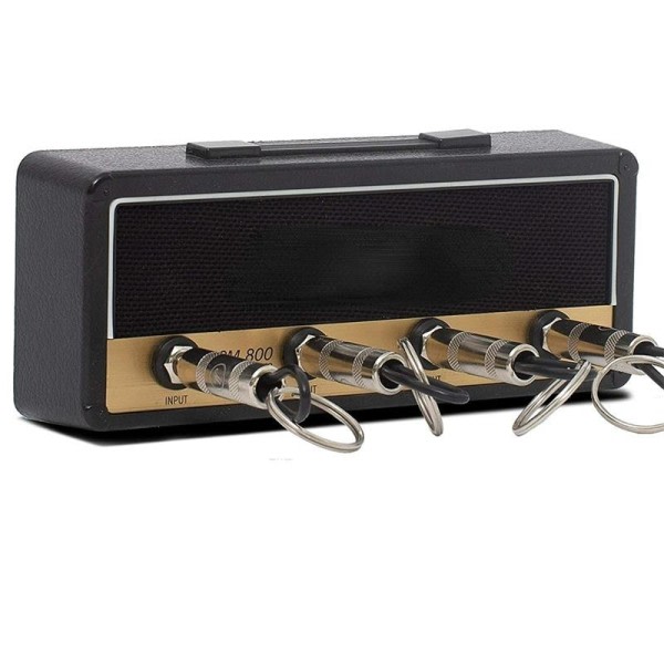 Guitar Nøglering Holder Nøgle Opbevaring Krog Væg Arrangør Dæk Rack Sort Sliver Nøgle Rack