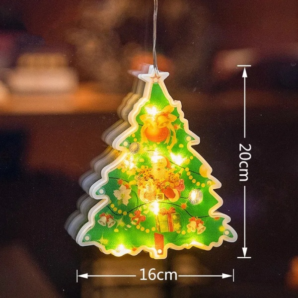 Jul Vindue Lys LED Blinker Hængende Jul Vindue Silhuet Dekor med sugekop Krog til jul