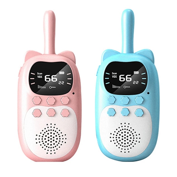 2 delar Barn Walkie Talkie Uppladdningsbar 1000mAh Handhållen 0,5W 3km Radio Sändtagare