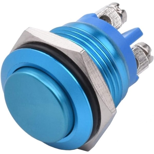 16mm Momentary Push Knapp Switch Hög Rund Kåpa Vattentät Rostfritt Stål