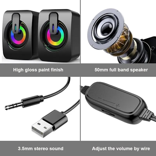 Tietokone kaiuttimet PC ääni laatikko HIFI stereo mikrofoni USB