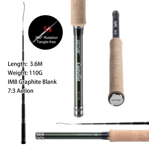Flue Fiske Stang Combo Super Lett Bærbar IM8 Karbon Fiber Ørret Stang