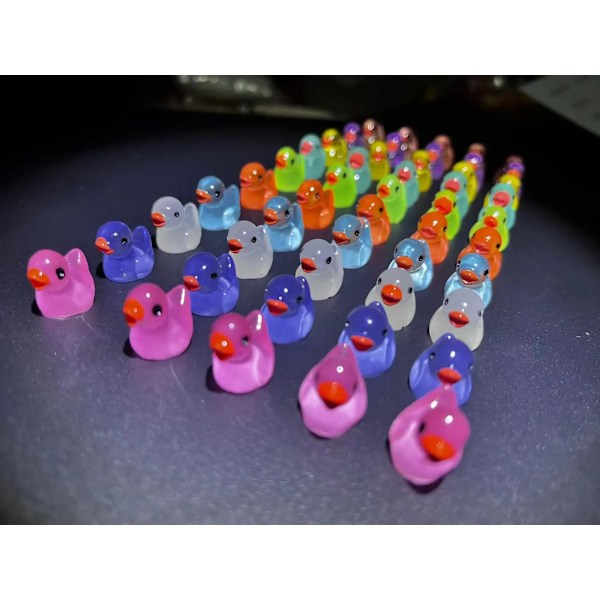 50 bitar Luminous Mini Ankor Moss Mikrolandskap Miniatyr Anka Figuriner Fairy Trädgård Tillbehör