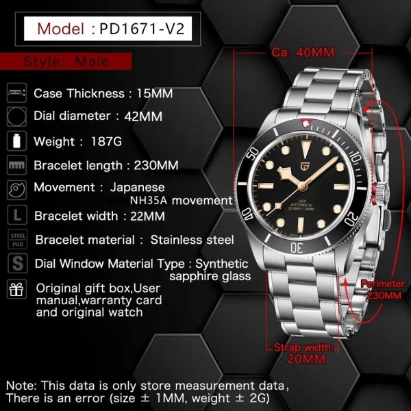 Automatisk ur til mænd mekaniske ure luksus rustfrit stål vandtæt  ur