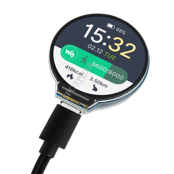 RP2040 kehitys kortti pääte 1,28 tuumaa pyöreä LCD näyttö näyttö / kiihtyvyysanturi / gyroskooppi anturit