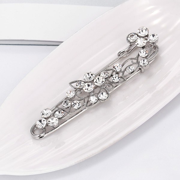 Sjarmerende raffinert krystall rhinestone gren søljer hijab nåler for kvinner dress skjerf blomst brosje nål