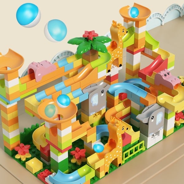 Marmor Race Run DIY Duplos Maze Balls Byggeklosser Trakt Slide Stor Size Klosser Pedagogisk baby leker