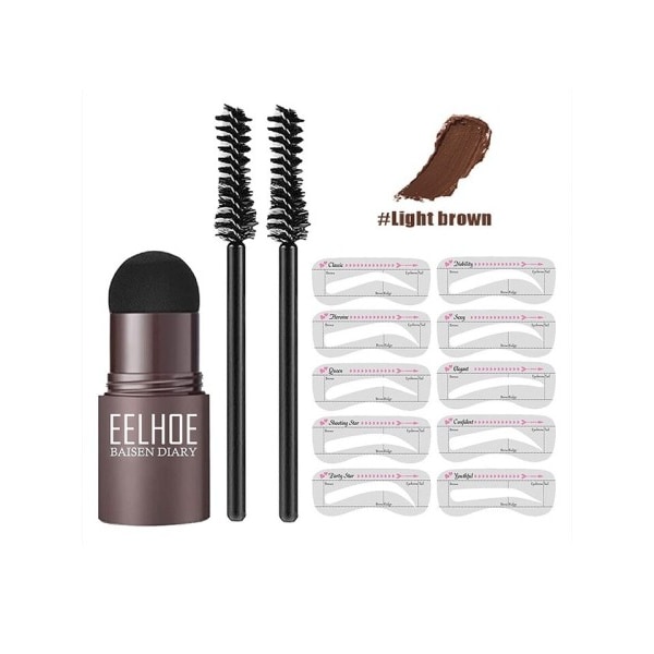 N Øyenbryn Pulver Sjablon Sminke Shadow Stick Ett Trinn Øyenbryn Shaping Langvarig Stempel Kit