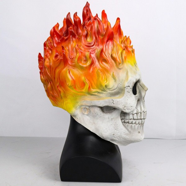 Halloween Ghost Rider Rød Og Blå Flame Skull Maske Skrekk Ghost Full Face Latex Masker