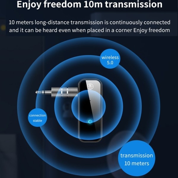 Bluetooth 5.0 sender mottaker 2 i1 jack trådløs adapter