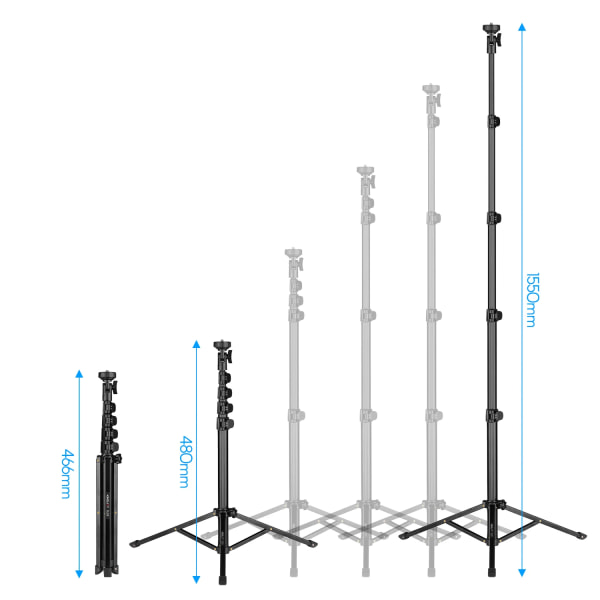 Høy kvalitet Fotografi Video Stativ Live Video Kringkasting Bracket Aluminium Legering 1/4" Skrue for kamera Smarttelefon Video Lys