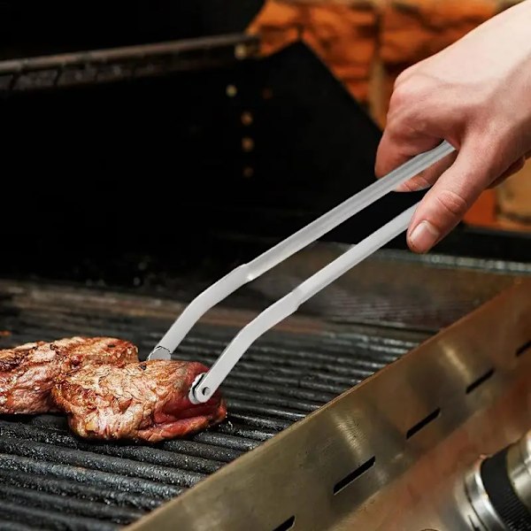BBQ pølse dreietang,Srustfritt stål kjøkken matlaging tang