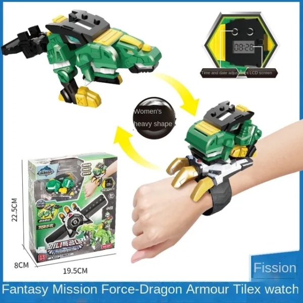 Mini hemmelig service klokke leketøy gutt meka deformasjon robot super dinosaur kraft