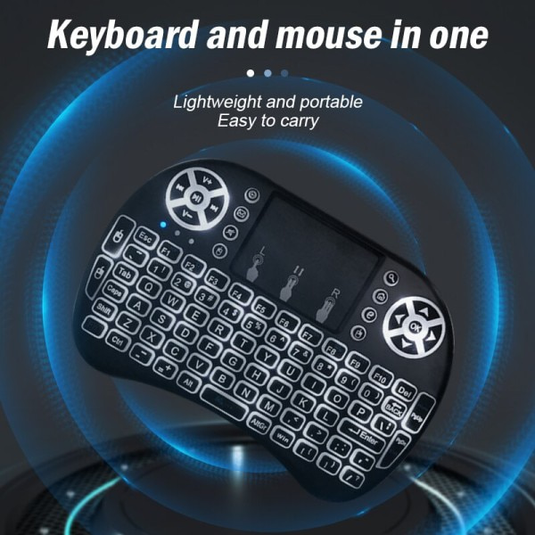Trådløst Mini Tastatur  Stor Touchpad Digital Datamaskin Tørr Batteri USB Lading Dobbelt Tastatur
