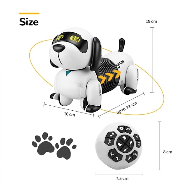 Fjernkontroll Kontroll Robot Valp Hund RC Interaktiv Smart Elektronisk Robot