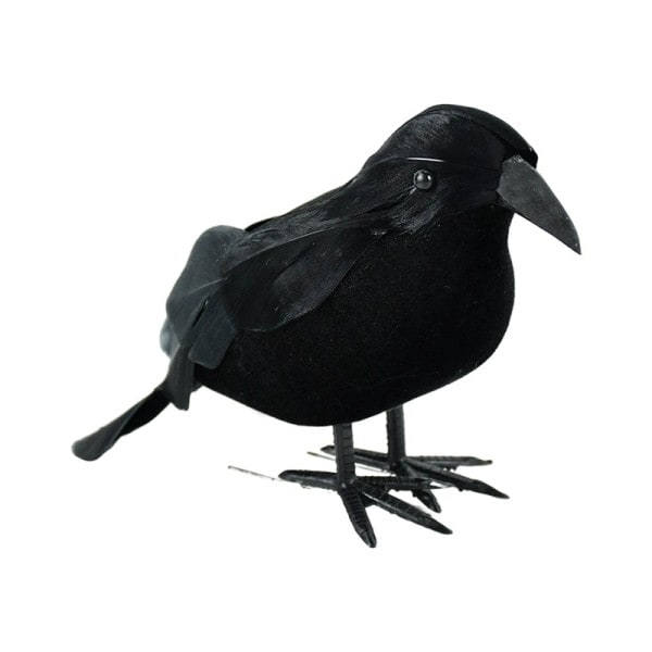Halloween Svart Kråke Ornament Simulering Kråke Dyr Modell Fugl Skremmende Leker