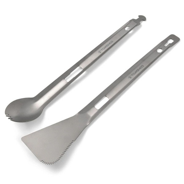 Titanium Multi Tong Spork Skovel Spatula Alt-i-én Utensil Bærbar Camping Madlavning Servise