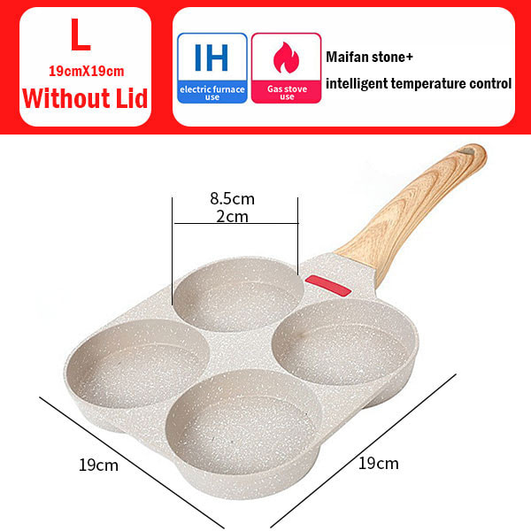 Förtjockad Omelett Ägg Stekt Panna med lock Nonstick 4 koppar Pannkaka Stekt Ägg Panna till frukost panna Ägg kokare panna form