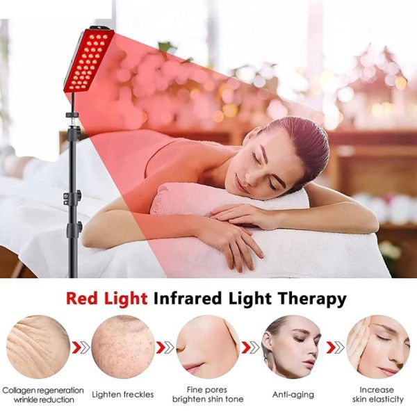 Infraröd lampa röd ljus terapi lampa med stativ höjd justerbar fäste röd ljus panel