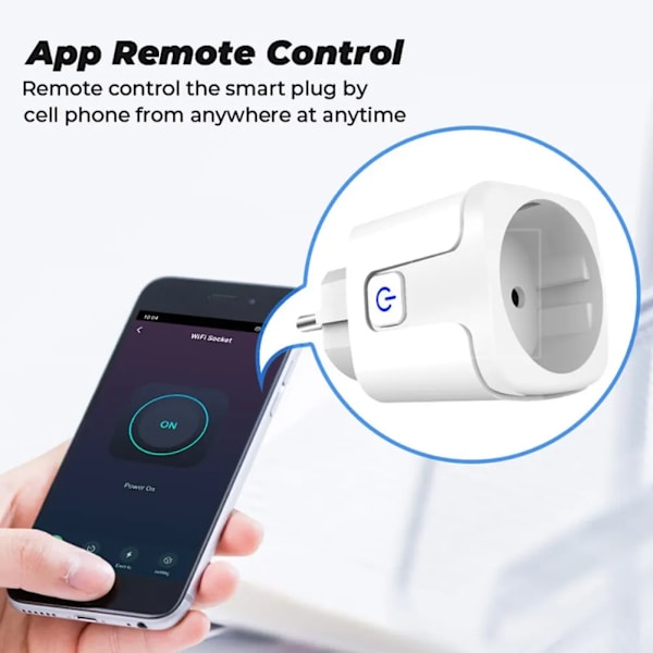 Smart Plug 20A EU Smart Socket Med Strøm Monitoring Timing Function Voice Control Via Alexa Google Home