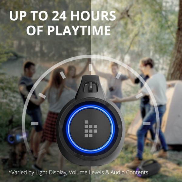 Kraftig bærbar høyttaler med Bluetooth 5.3 med bærbart håndtak