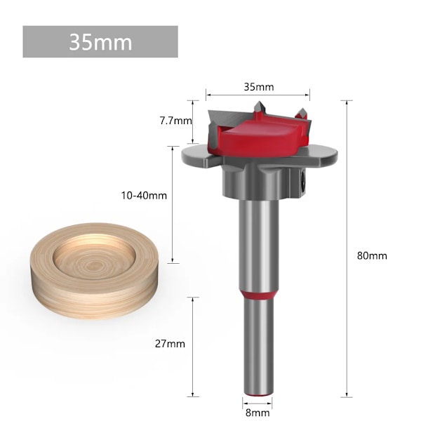 Positionering Hul Sav Kit Justerbar 15-35mm Hængsel Hul Åbner