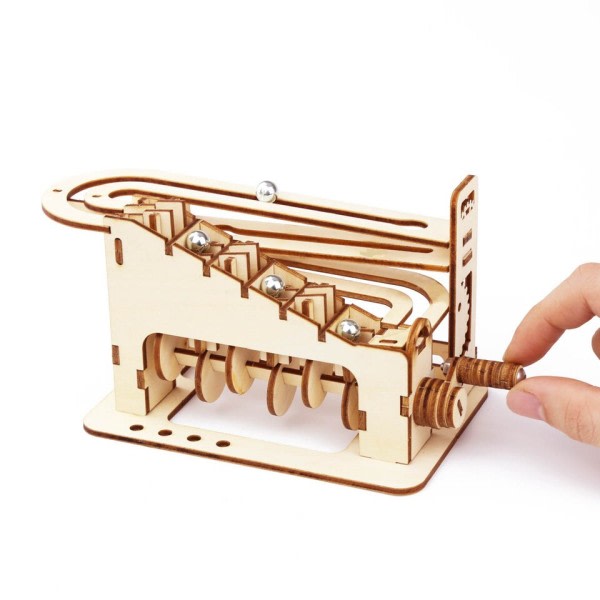 3D trä pussel mekaniskt kit stam vetenskap fysik leksak labyrint boll montage modell byggnad