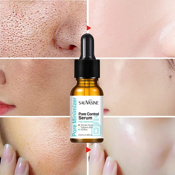 Pore Shrinking Ansigt Serum Fjerner Hormehoveder Mørke Pletter Acne Behandling Olie Kontrol Fugtgivende