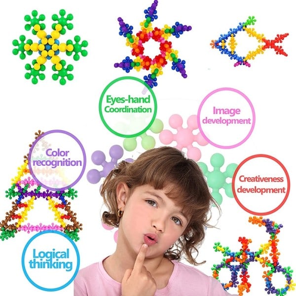 Creative DIY Byggeklosser Leker 3D Plum Blossom Byggeklosser Barn's Morsomme Leker