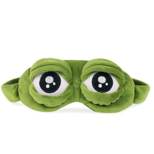 Morsom Kreativ Pepe frosken Trist frosk 3D øye maske cover tegneserie plysj sovende maske søt anime