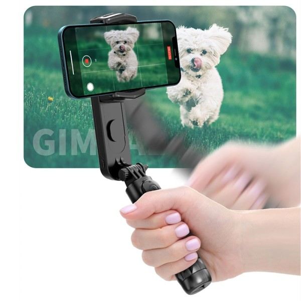 Trådlös Bluetooth Selfie Stick Stativ Handhållen Gimbal Stabilizer Monopod Med fyllning ljus slutare