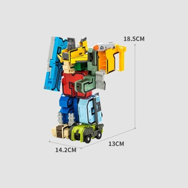 Transformation Nummer Robot Deformation Figurer Stad Gör-det-själv Kreativt Byggnad Klossar Set